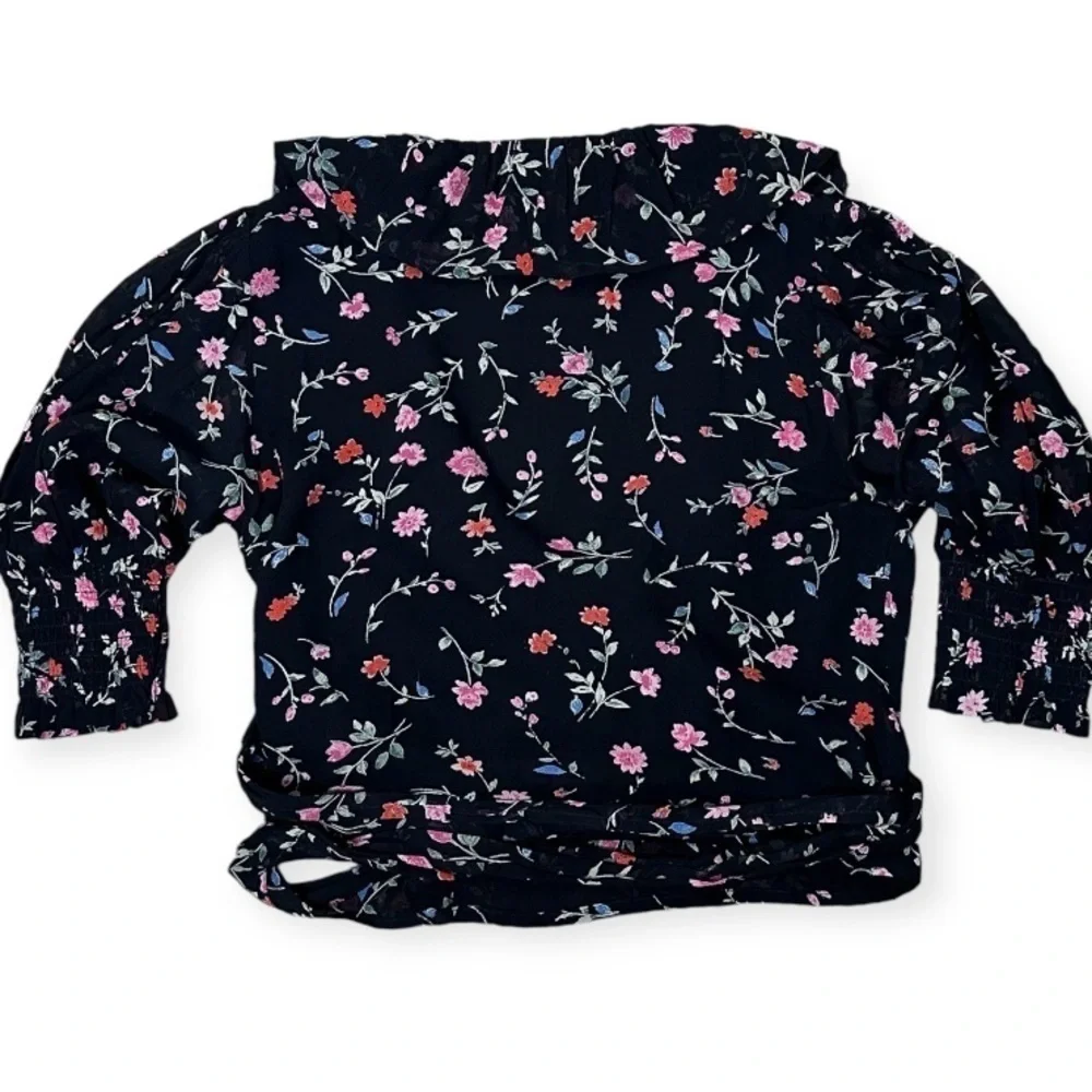 GANNI Paradise Elm Floral Wrap Blouse Sz 36 US (4) - Picture 5 of 6